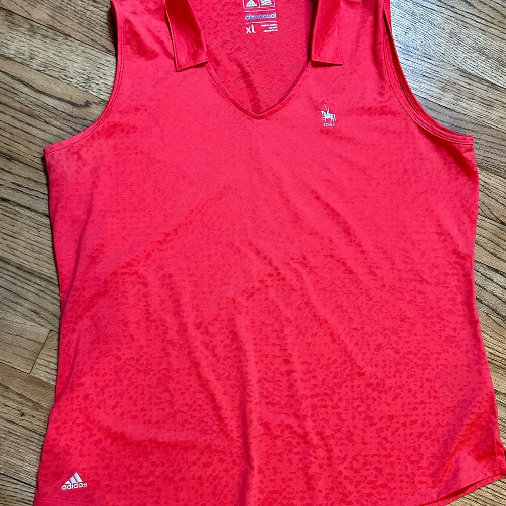 Ladies Adidas Climacool XL Sleeveless BRight Coral Red w/pattern